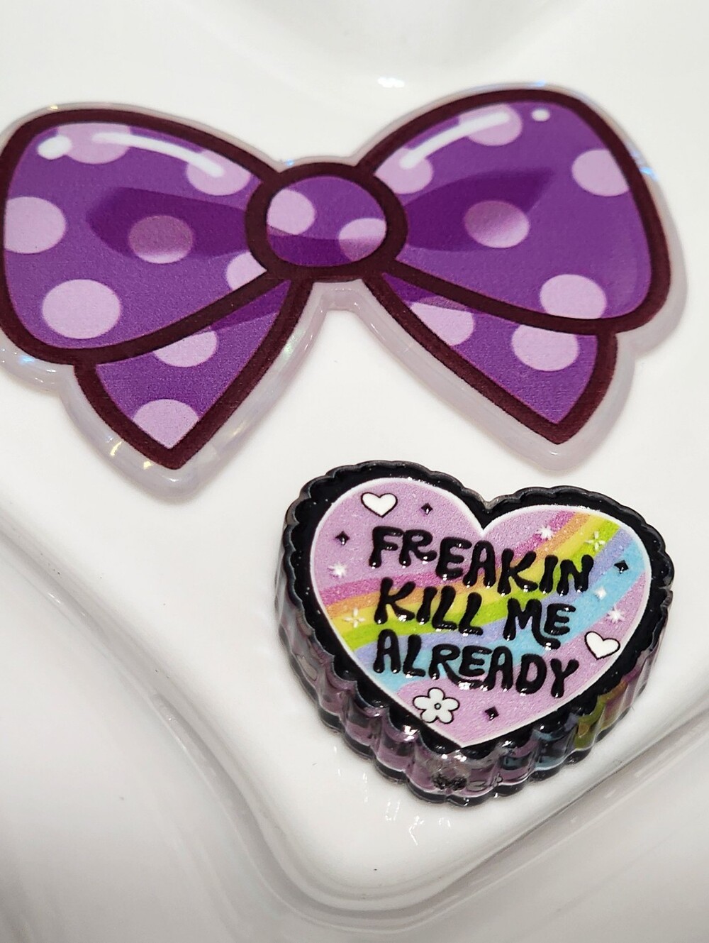 Bow Funny Flatback Focal Bead Badge Keychain Crafts Beaded Pen Magnet Bag Clip